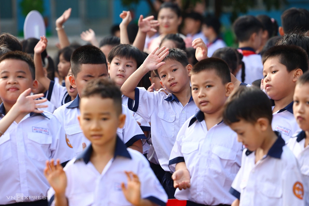 Học sinh trường Tiểu học Bùi Văn Mới, phường Phước Long, tháng 9/2025. Ảnh: Quỳnh Trần