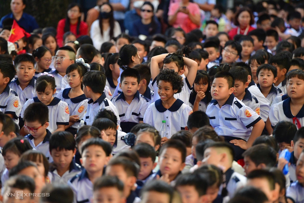 Lễ Khai giảng tại trường Tiểu học Nguyễn Bỉnh Khiêm, phường Sài Gòn, TP HCM, tháng 9/2025. Ảnh minh họa: Thanh Tùng