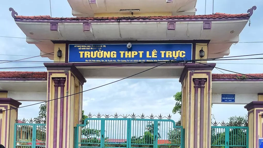 Trường THPT Lê Trực, Quảng Trị, nơi xảy ra gian lận thi cử trong kỳ thi tốt nghiệp THPT 2026. Ảnh: Minh Anh
