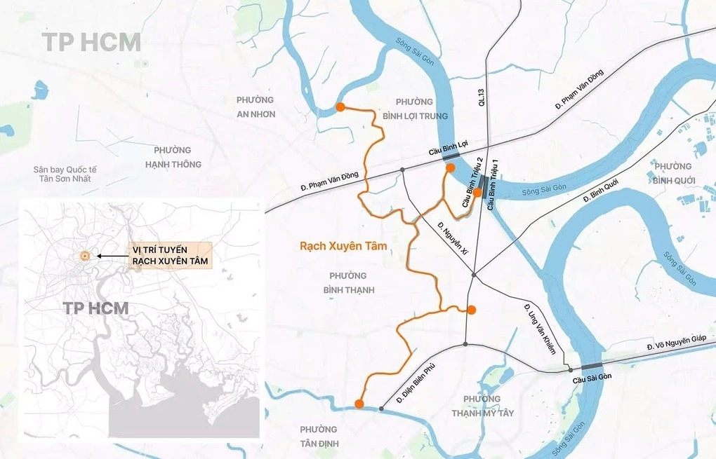 Hướng tuyến rạch. Đồ họa: Tâm Thảo