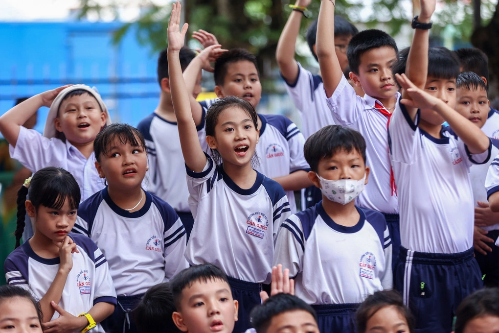 Học sinh trường tiểu học Cần Giuộc, tỉnh Tây Ninh. Ảnh: Quỳnh Trần