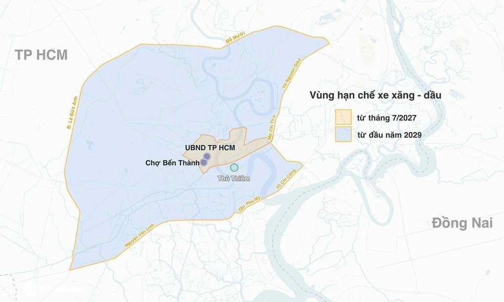 Khu vực LEZ hạn chế xe qua hai mốc thời gian. Đồ họa: Hoàng Thanh