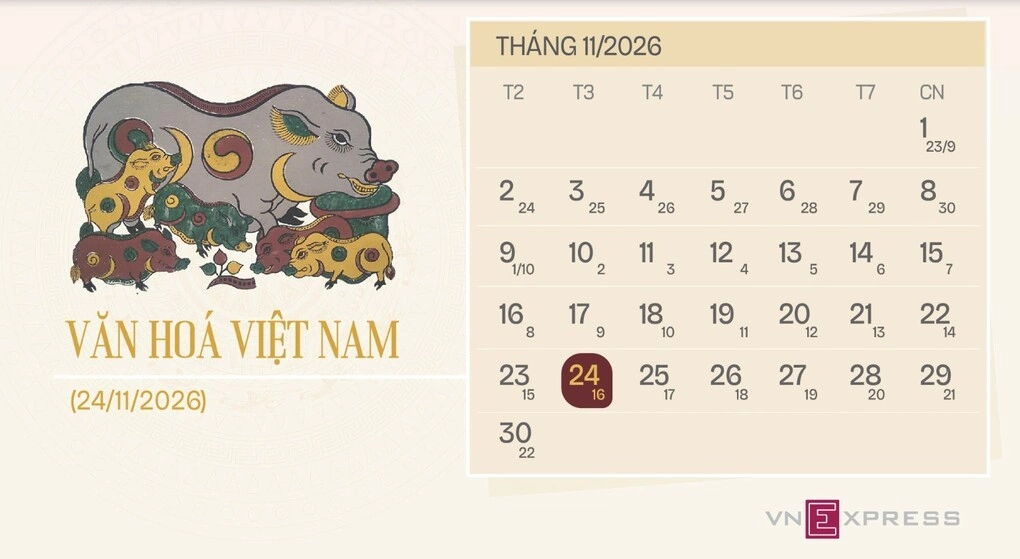 Kỳ nghỉ lễ Văn hóa Việt Nam một ngày 24/11. Đồ họa: Tạ Lư