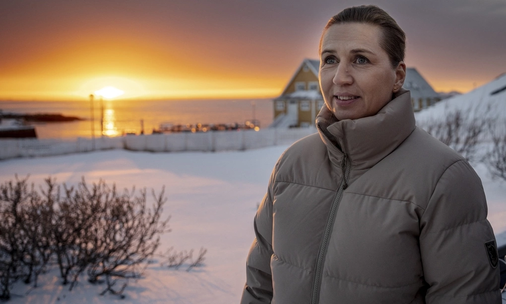 Thủ tướng Đan Mạch Mette Frederiksen trong chuyến thăm thủ phủ Nuuk của Greenland hôm 23/1. Ảnh: AFP
