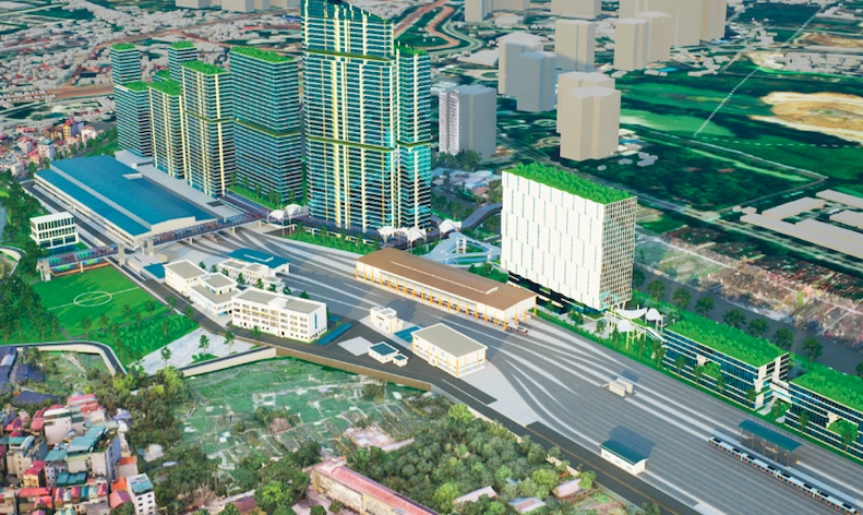 Phối cảnh Depot Xuân Đỉnh, tuyến đường sắt đô thị 2.1. Nguồn: UBND TP Hà Nội