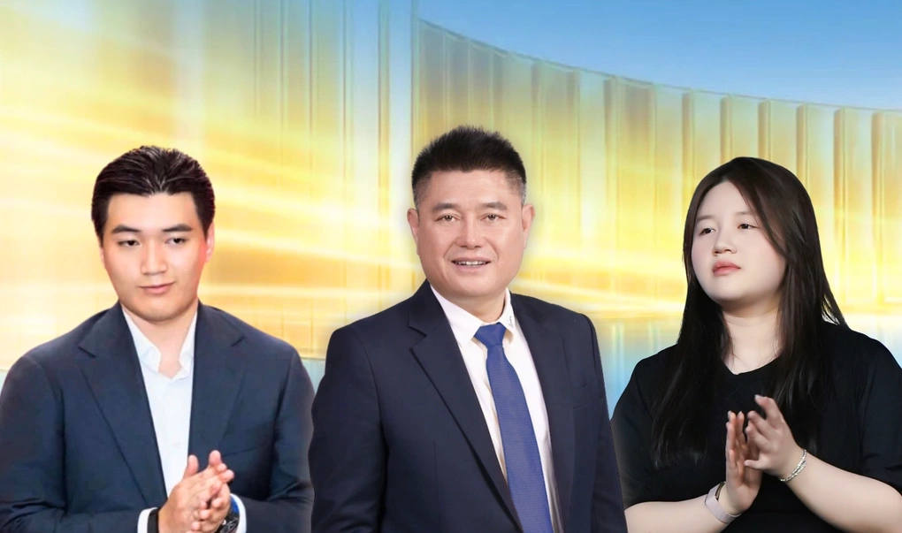 Ông Nguyễn Đức Thụy (ở giữa) và hai con. Ảnh: Phương Đông