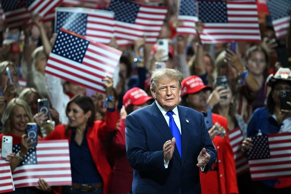 Tổng thống Mỹ Donald Trump tại đại hội toàn quốc đảng Cộng hòa ở thành phố Dallas, bang Texas ngày 9/9. Ảnh: AFP