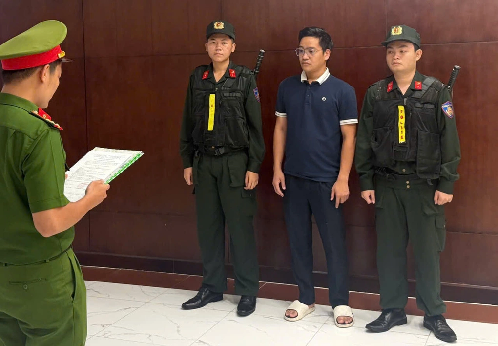 Nghi can tại cơ quan điều tra. Ảnh: Công an TP HCM