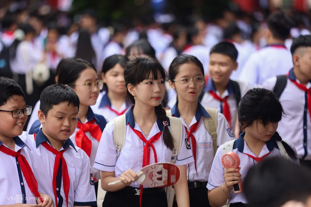 Học sinh trường THCS Nguyễn Văn Trỗi, phường An Phú, TP HCM trong ngày khai giảng, tháng 9/2026. Ảnh: Quỳnh Trần