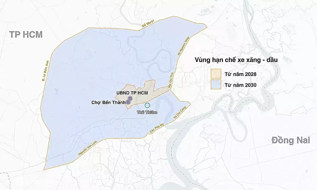 Khu vực LEZ hạn chế xe qua hai mốc thời gian. Đồ họa: Hoàng Thanh