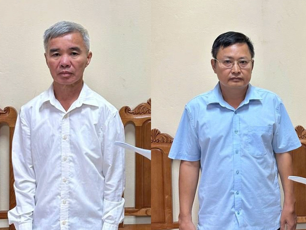 Bị can Bạch Chí Điển (trái) và Hoàng Mạnh Dũng. Ảnh: Công an cung cấp