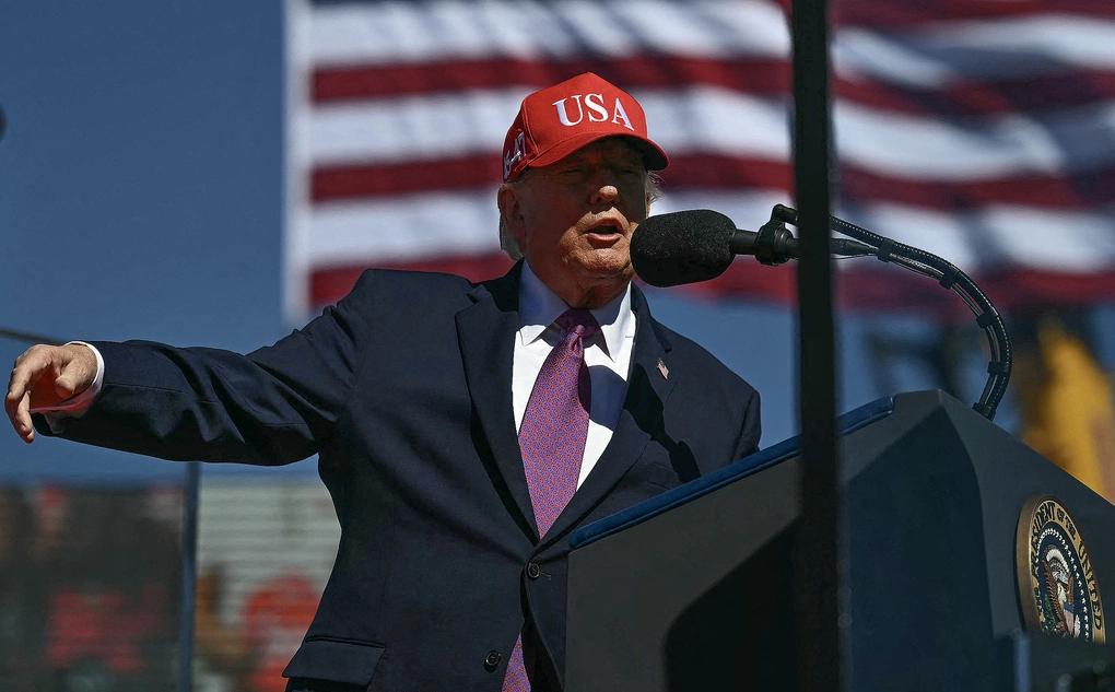 Tổng thống Mỹ Donald Trump tại cuộc vận động ở thành phố Bullhead, bang Arizona ngày 14/10. Ảnh: AFP