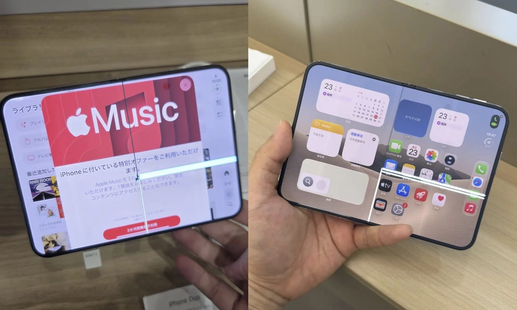 Hai trường hợp khác iPhone Duo gặp vấn đề sọc màn hình. Ảnh: Reddit/Bitter_Offer7123