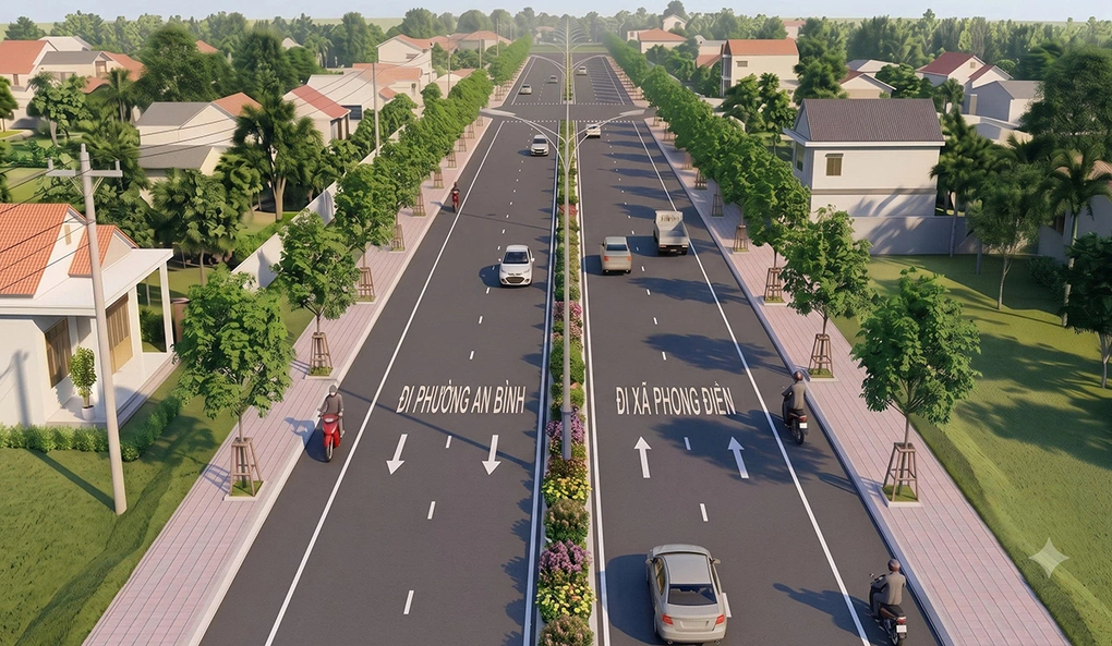 Phối cảnh dự án đường Nguyễn Văn Cừ nối dài giai đoạn 2. Ảnh: Ban quản lý dự án
