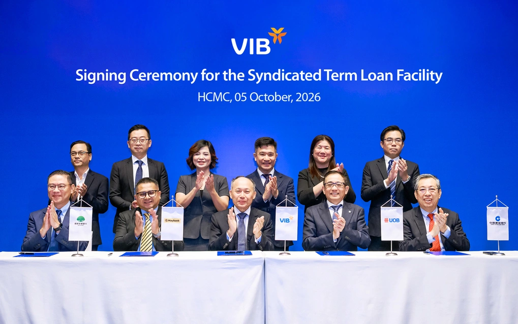 Lễ ký kết khoản vay hợp vốn quốc tế 285 triệu USD ngày 5/10. Ảnh: VIB
