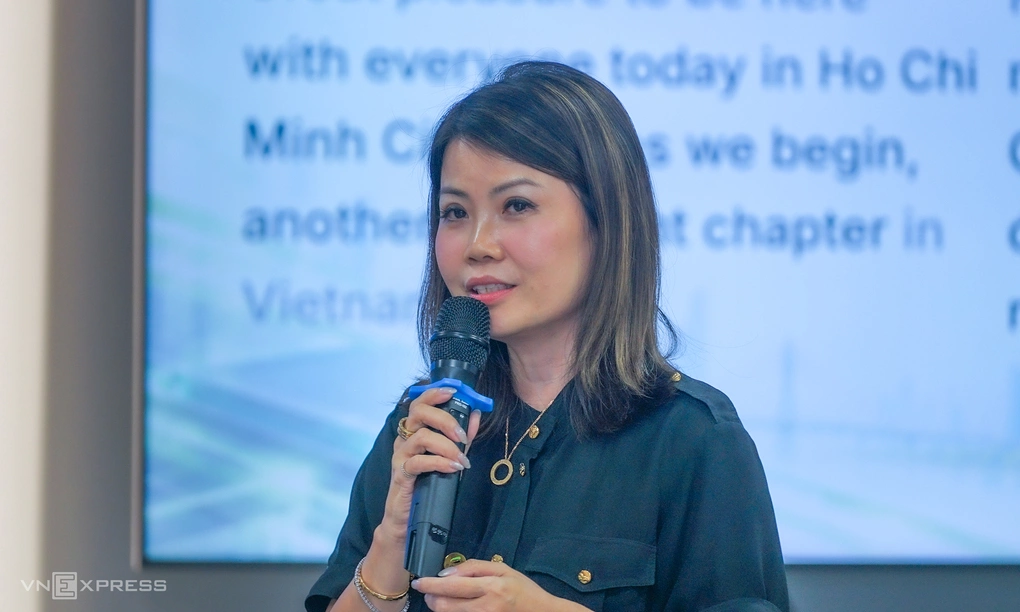 Bà Linda Tan, Chủ tịch Hiệp hội Bán dẫn Đông Nam Á, phát biểu tại sự kiện. Ảnh: Bảo Lâm